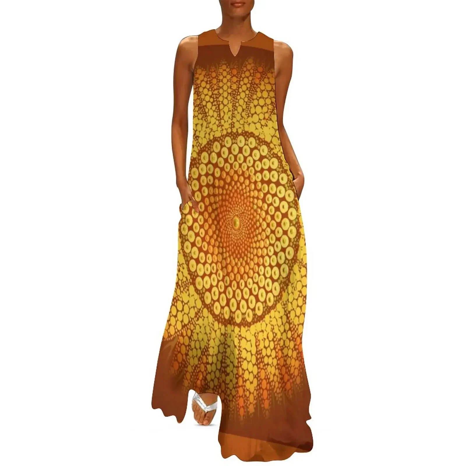 

I Spotted a Sunflower in Gold Long Dress women's dresses luxury birthday dresses for women Dress