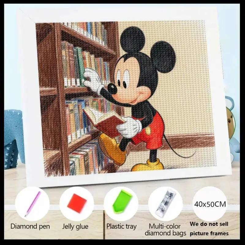 

1 шт., алмазная живопись с Микки Маусом Диснея, 5D полный набор сверл, DIY персонаж мультфильма, набор для рисования драгоценных камней с кристаллами и стразами, Featu