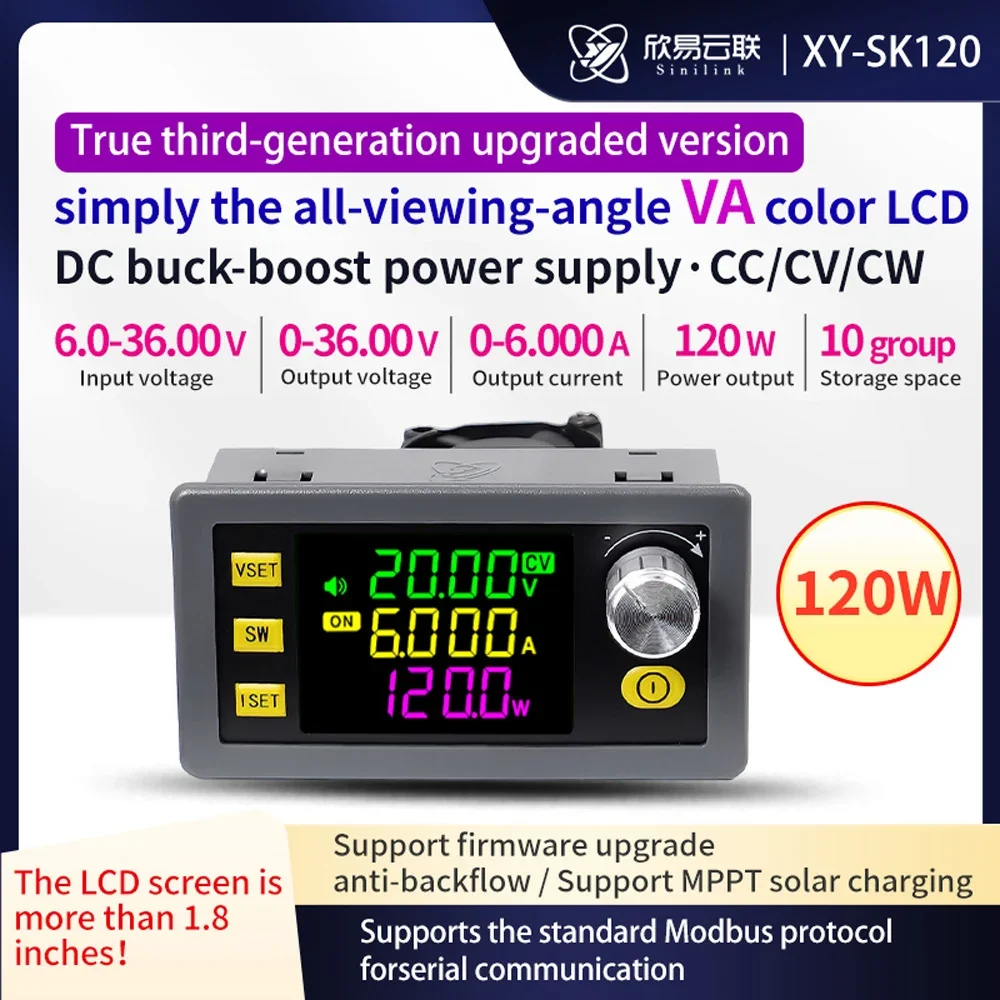 1PCS 36V 6A 120W Buck Converter CC CV Step-Down Module LCD Adjustable Regulated Stabilized Voltage Power Supply