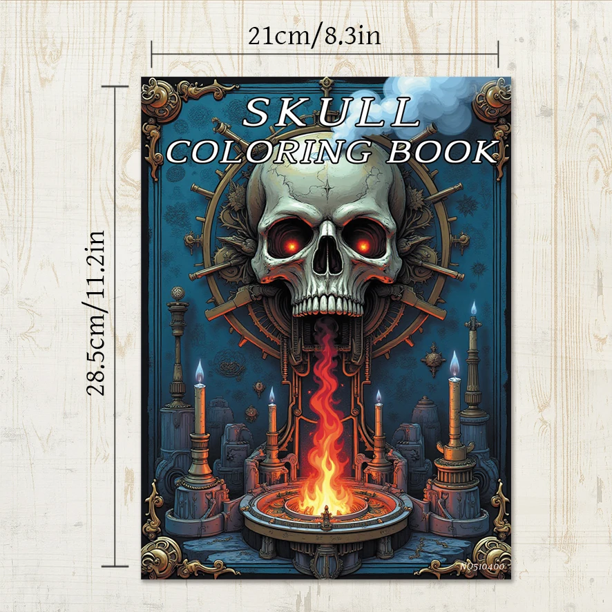 Adult Skull Coloring Book 8.3x11.2 inches 22 Pages Stress Relieving Creative Art