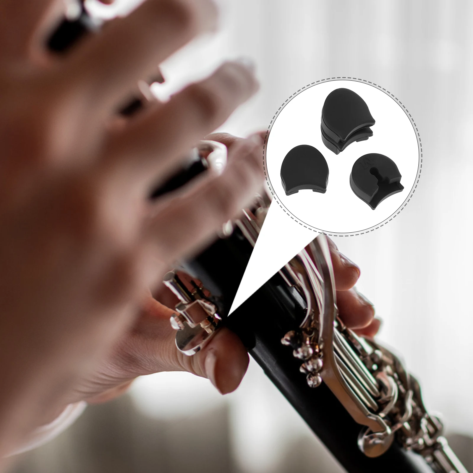 

4pcs Clarinet Finger Rest Silicone Thumb Support Soft Cushion Pad Anti Fatigue Comfort Instrument Accessories Gear