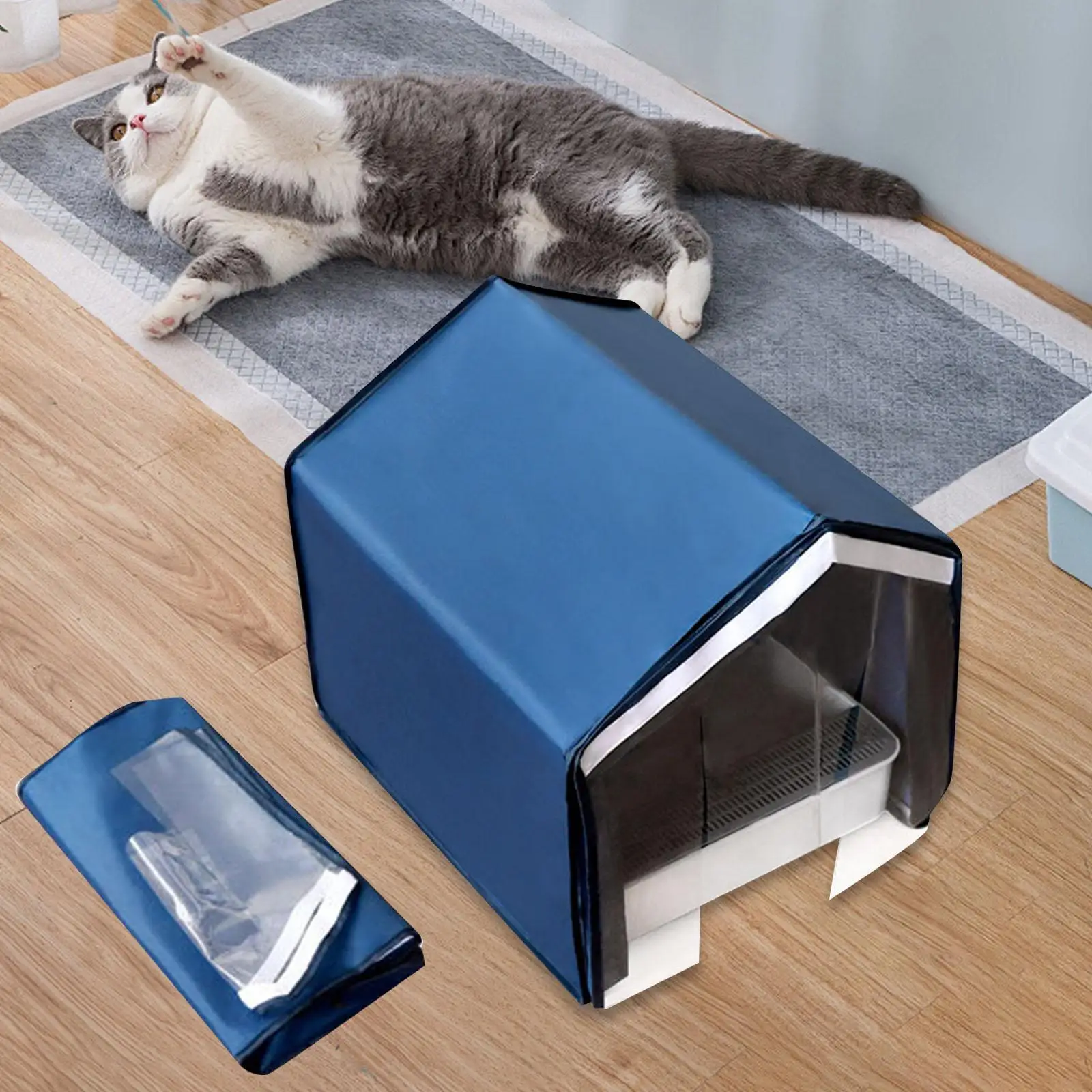 

Cat Litter Box Covered Cats Litter Pan Cover,Foldable,Semi Closed,Easy Clean,Top Closed Cover Sand Box Cover for Small Dogs