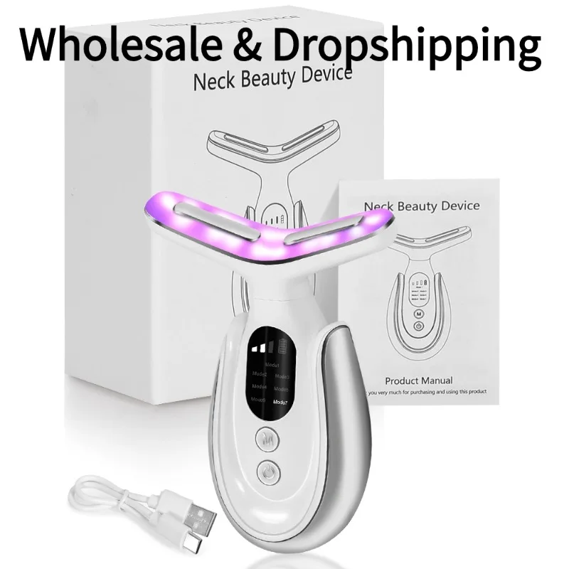 EMS الجمال الرقبة أداة مكركرنت الوجه الرقبة جهاز الجمال LED الفوتون تقليل الذقن المزدوجة المضادة للتجاعيد تشديد العناية بالبشرة #1