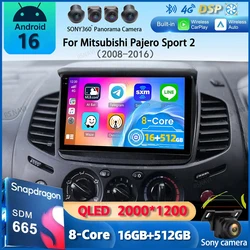 Android 16 Carplay Car Radio For Mitsubishi Pajero Sport 2 L200 Triton 2008 - 2016 Navigation Multimedia Player Stereo WiFi+4G