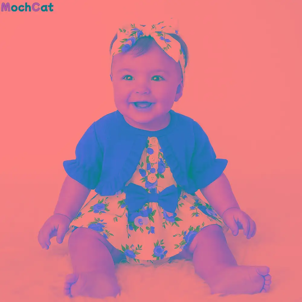 

Мягкое платье принцессы для малышей с бантом, хлопковое милое летнее детское боди с цветочным принтом, ложный комбинезон из 2 предметов, праздничное платье