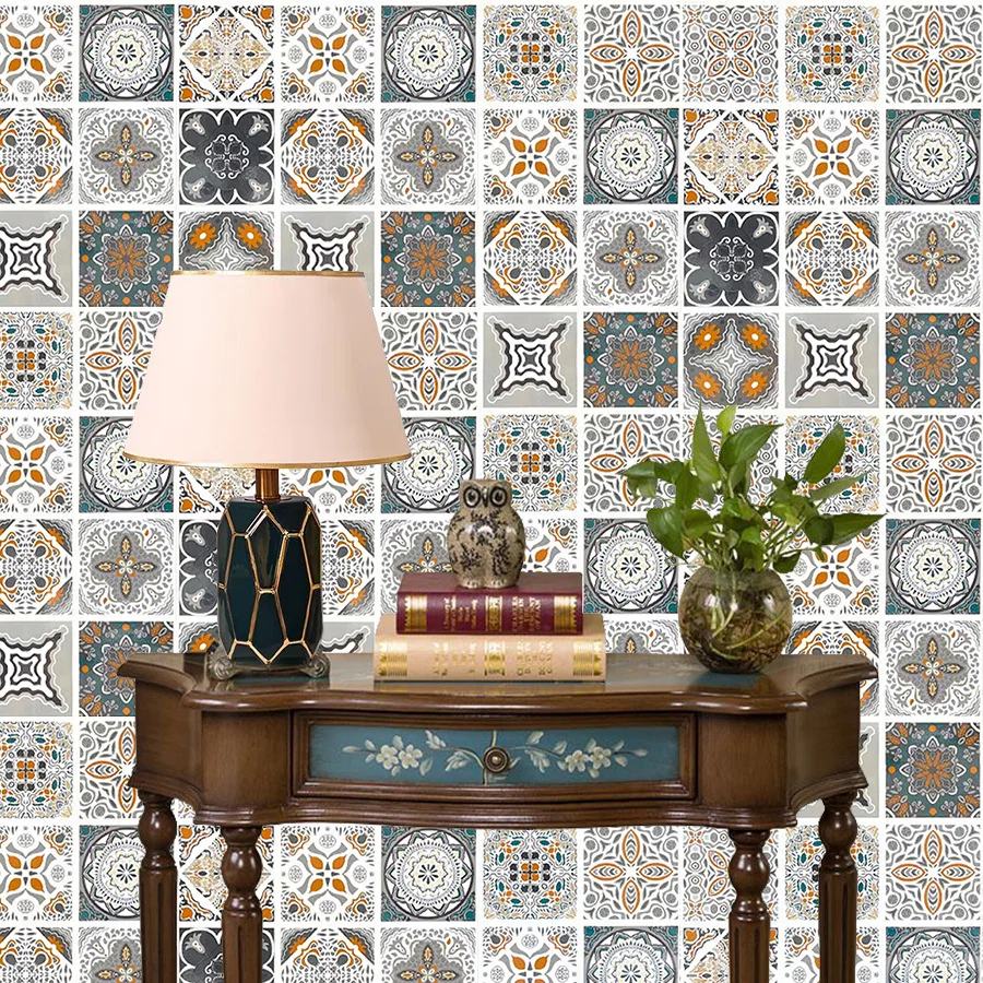 DIY Self-adhesive Wallpaper Wall Stickers for Bathroom Stove Kitchen Renovation with Small Tile Patterns and Patterns
