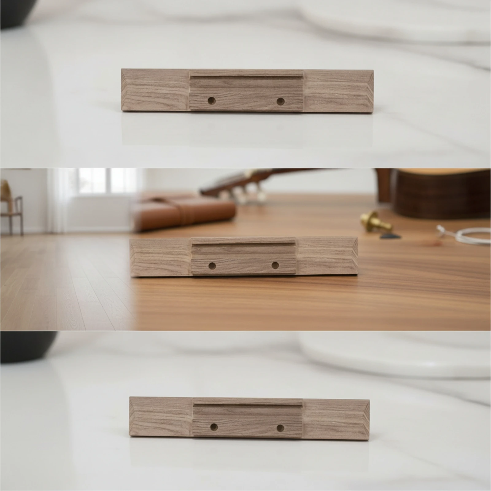 Classical Guitar Bridge Replacement Guitar Bridge with Six Holes 6-String Hardwood for Guitarists