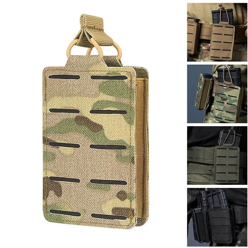 MOLLE Single Magazine Pouch Rifle Mag Pouch 5.56mm Magazine Pouch for M4 M14 M16 AR-15 Hunting Open-top Mag Carrier Holder