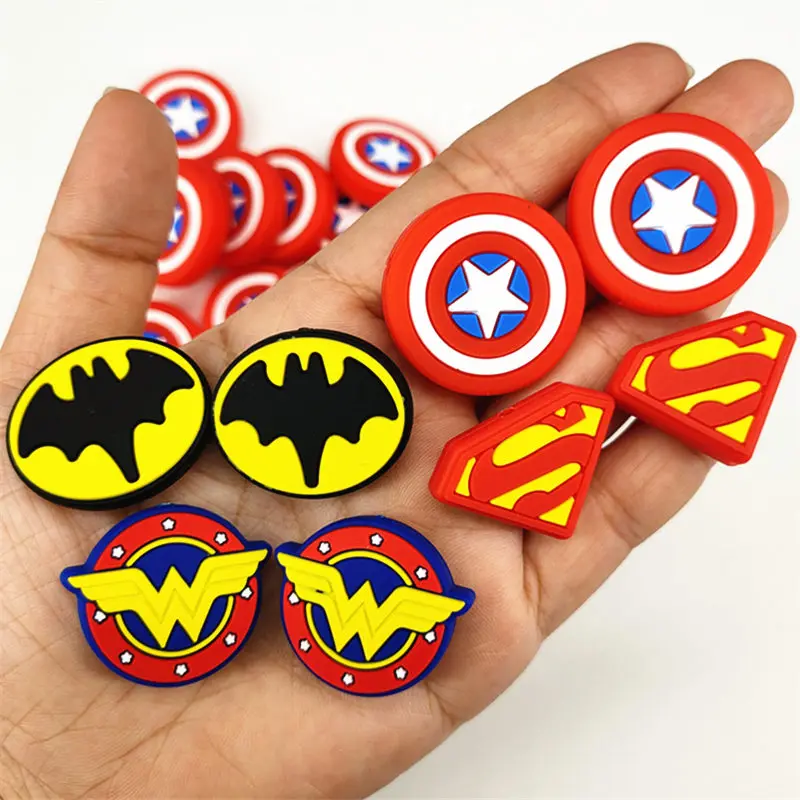 10pcs super hero Silicone Beads batman bead Food Grade Pendant DIY Jewelry Accessories Baby Toys Gifts