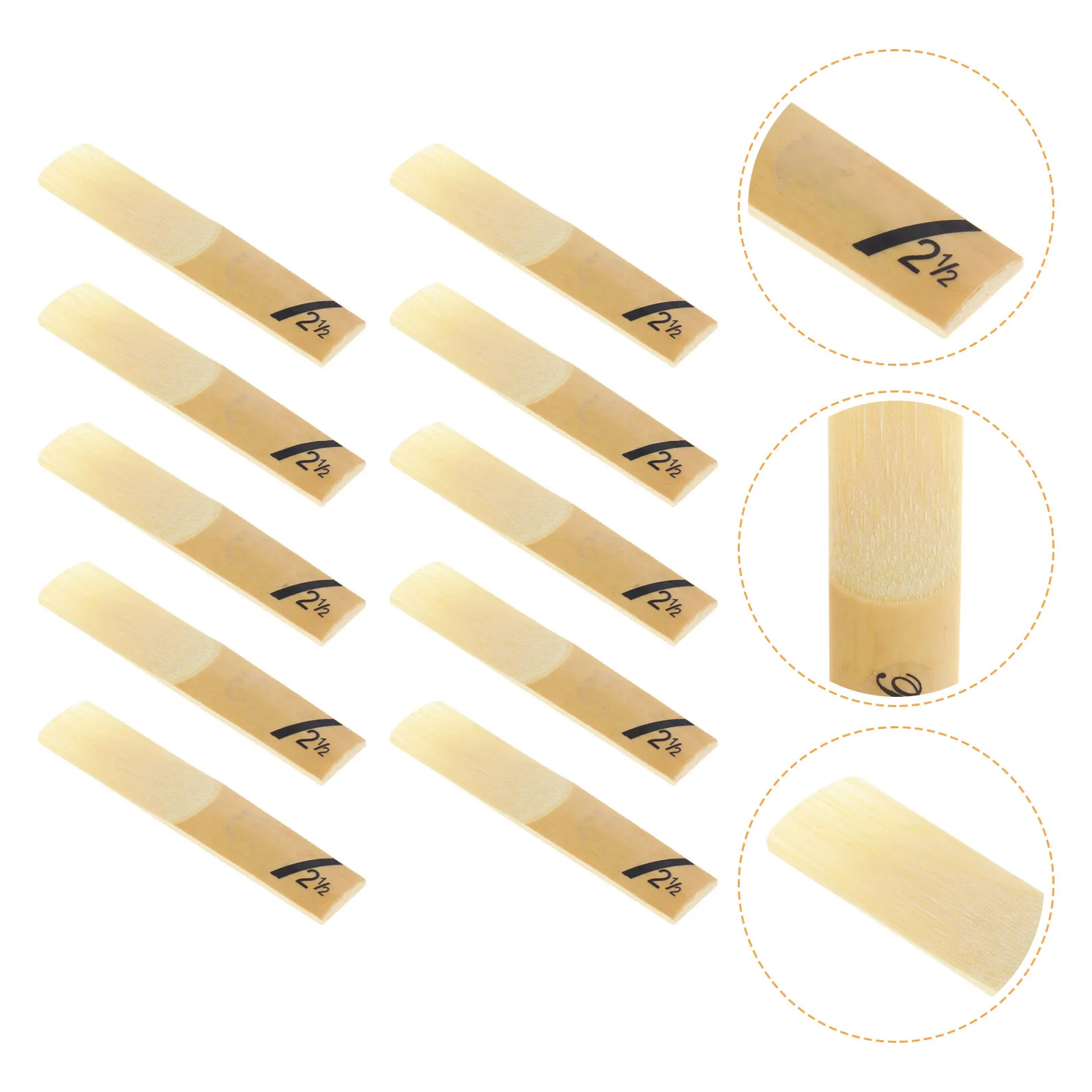 

10Pcs Clarinet Reeds 2.5 Strength Professional Woodwind Instrument Reed Set for Traditional B Flat Clarinet Musicians