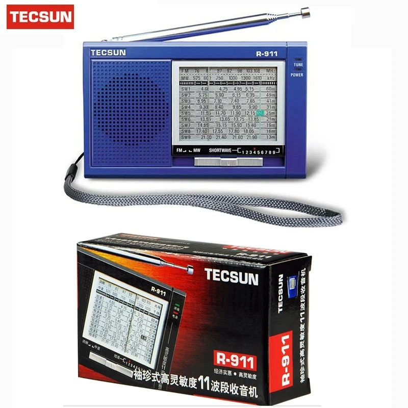 Tecsun R-911 راديو Worl FM/MW/SW 11 الفرقة استقبال العالم متعدد الموجات راديو حساسية عالية ستيريو راديو استقبال رقمي رقمي