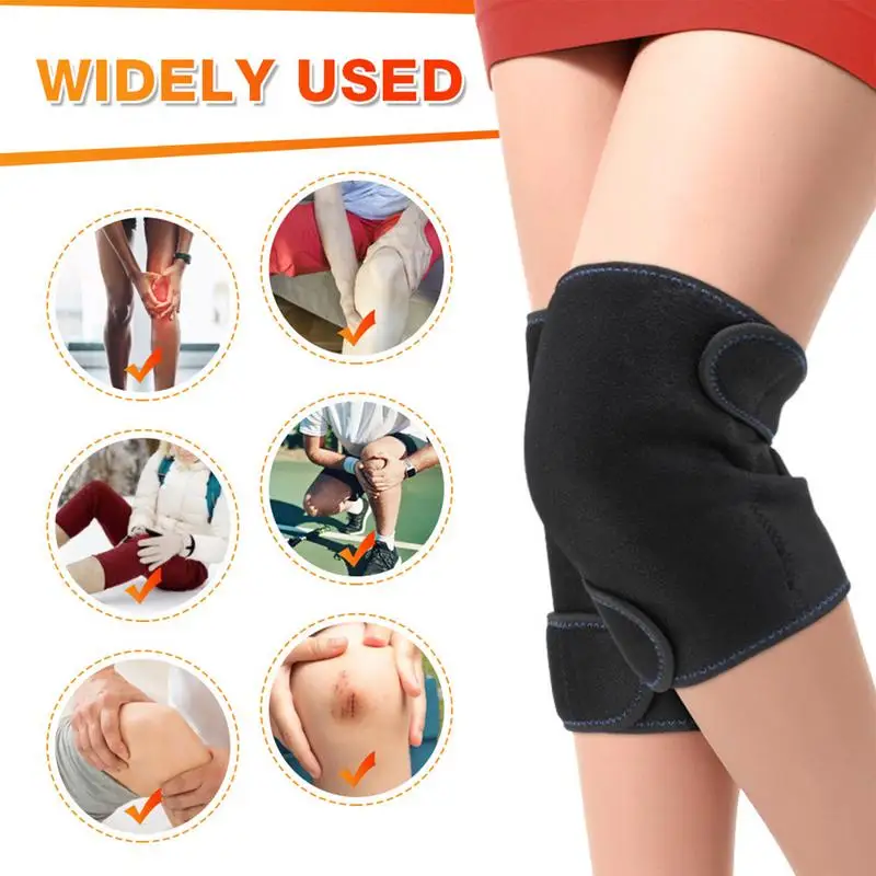 Soft Heated Knee Pads 1 Pair Heated Knee Compression Sleeve Warm Outdoor Knee Warmer Self-Heating For Knee Joint Discomfort