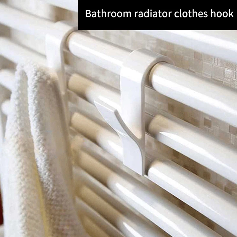10PCS Bathroom Hanger Clips Heated Towel Radiator Rail Hook Holder Multifunction Drying Rack Hook Towel Clothes Storage Hanger image 2