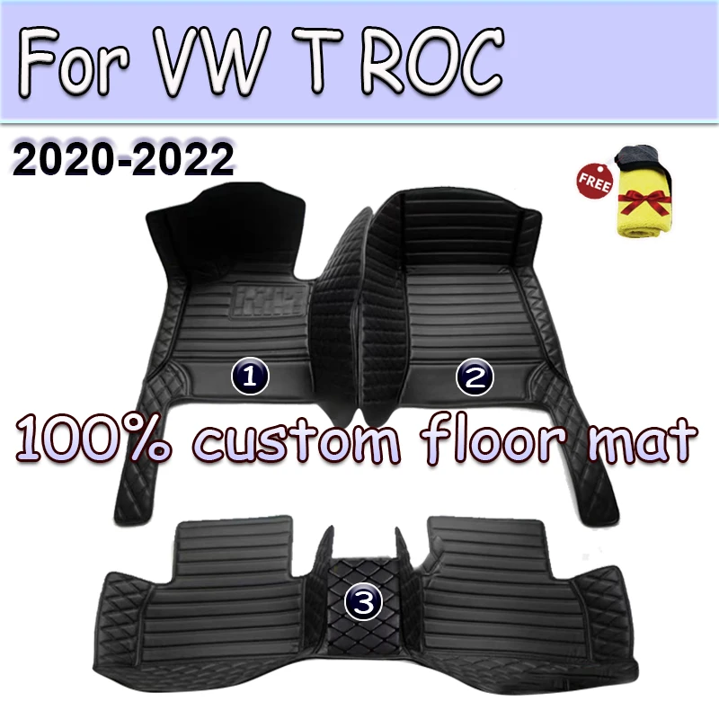 

Car Floor Mats For VW T ROC 2020~2022 AUTO DropShipping Center Interior Accessories Leather Carpets Rugs Foot Pads