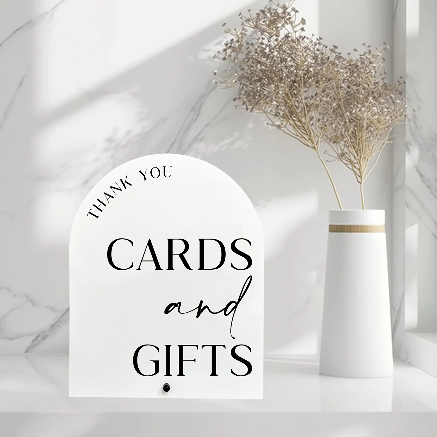 [علامة زفاف أكريليك] بطاقة تهنئة قطعة واحدة لحفلات الزفاف وعلامة أكريليك على شكل قوس هدية |   2D شقة، لوازم الزفاف والحفلات