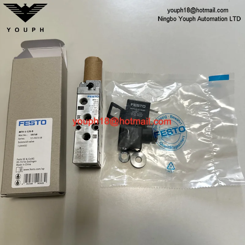 FESTO MFH-5-1/8-B 19758 With Coil MFH Electric monostable Solenoid Valve