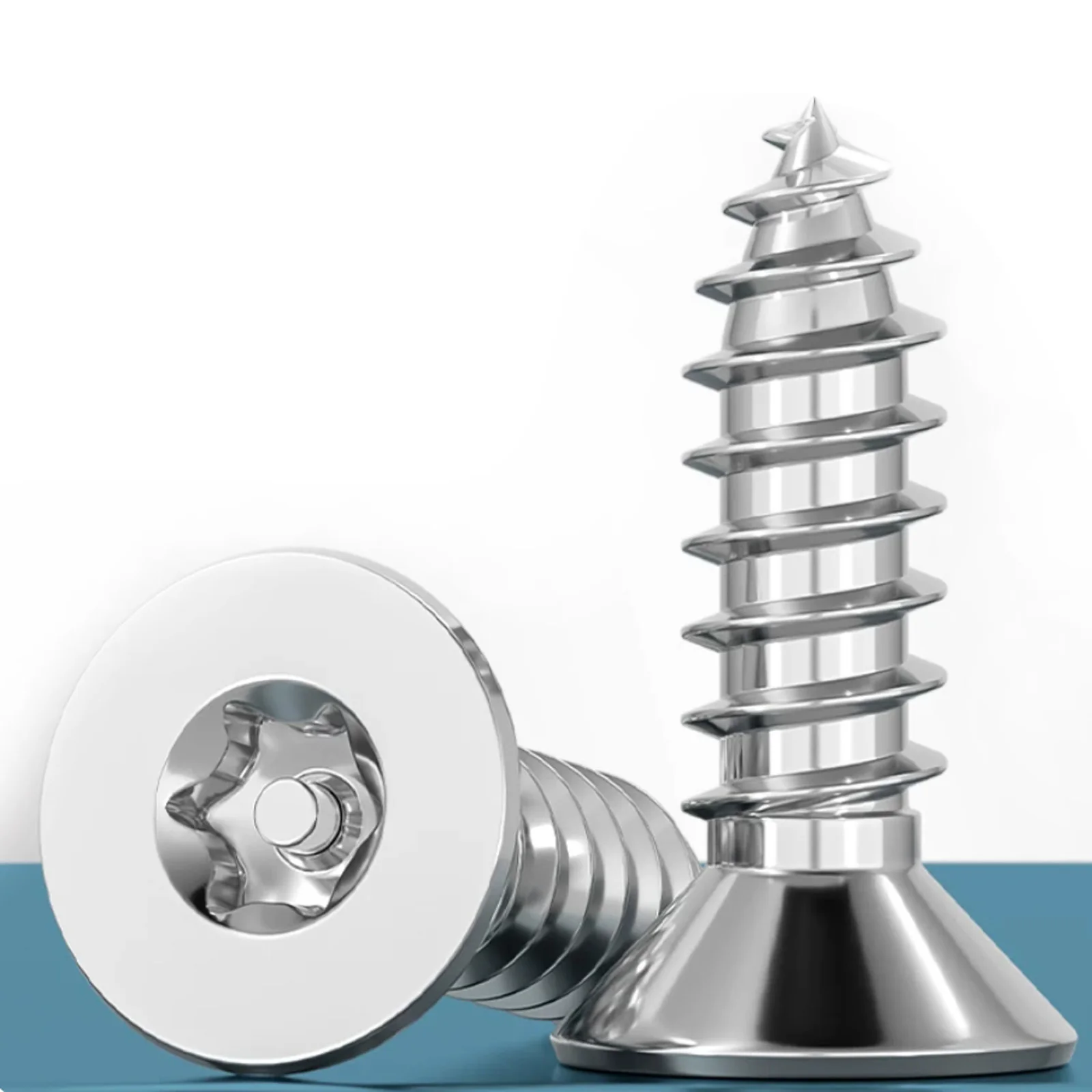 5/50pcs 304 Stainless Steel M2 M2.3 M2.6 M3 to M6 Six Lobe Torx Flat Countersunk Head with Pin Security Self-tapping Wood Screw