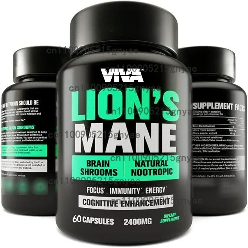 

Memory & Immunity Support - Lion's Mane Mushroom Capsules - 60 Count - Brain & Immune Health