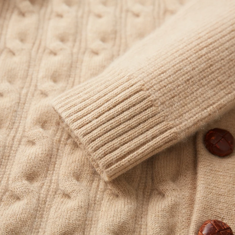 Luxury Men's 100% Cashmere Sweater Shawl Collar Cardigan Coat Heavy Thick Comfy Cashmere Knitwear Autumn Winter Smart Casual Top