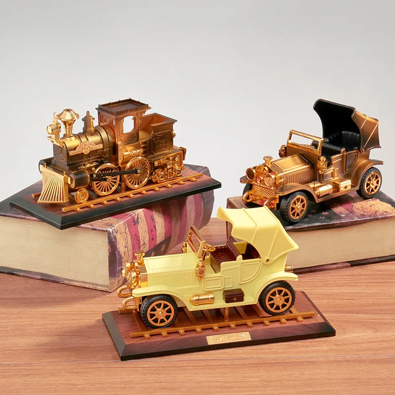 Retro Nostalgic Classic Car Locomotive Music Box Creative Decoration Ornaments Children's Day Boy Toy Birthday Gift Carousel