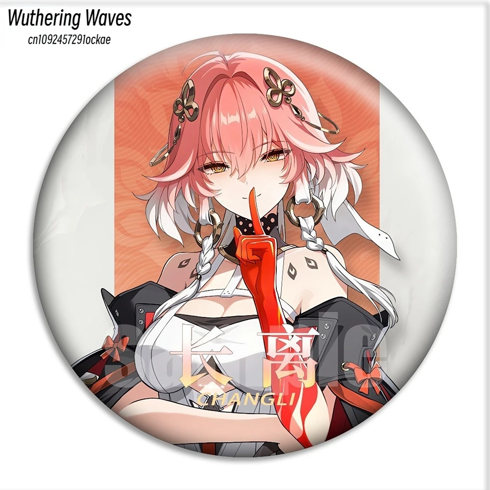 58mm Games Wuthering Waves Button Pin Changli Jinhsi The Shorekeeper Yinlin CALCHARO Baizhi Cartoon Brooch Badge Bag Gift