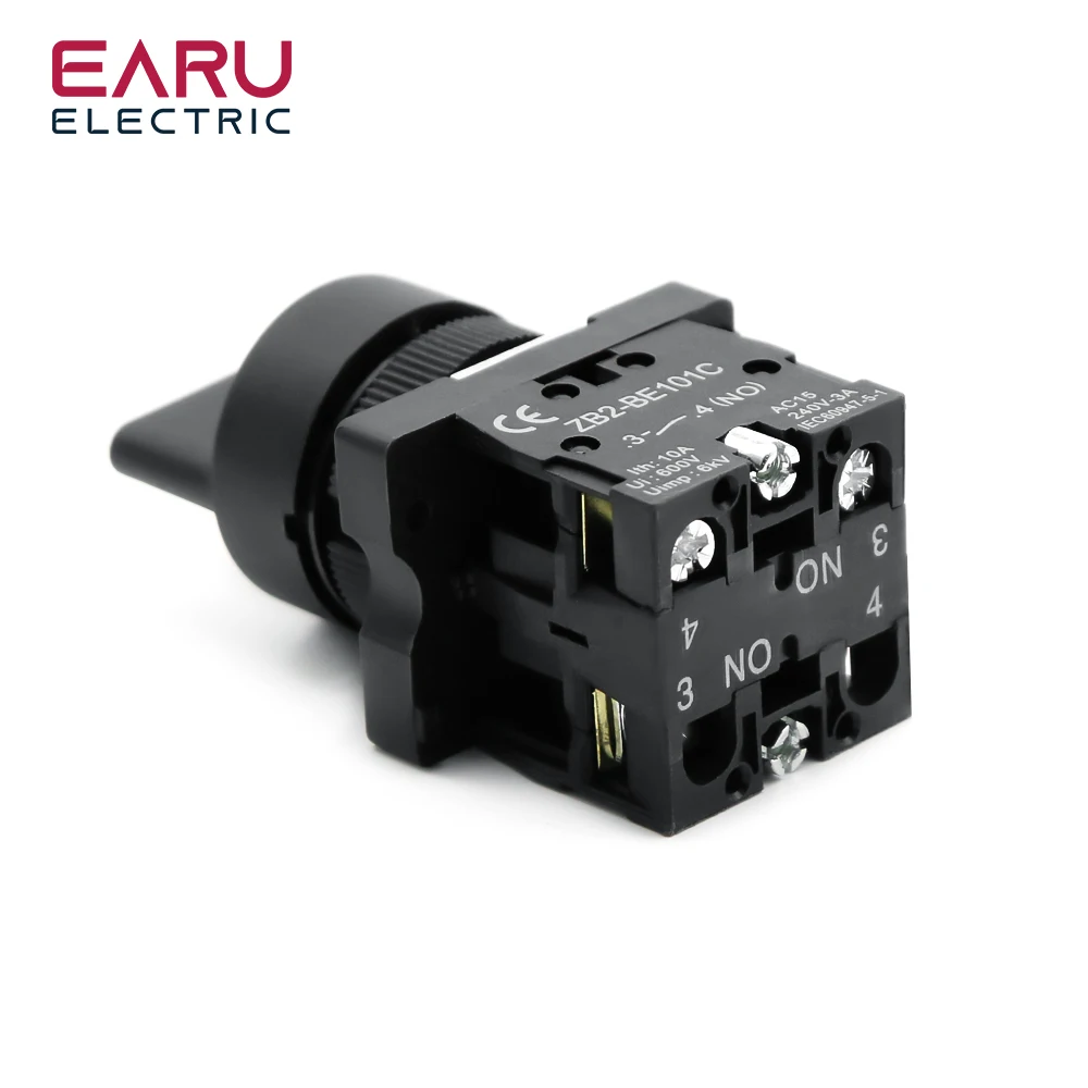 XB2-ED21 XB2-ED25 XB2-ED33 XB2-ED53 2 3 Position 1NO1NC 1NO 2NO Latching Self-Lock Momentary Selector Rotary Push Button Switch