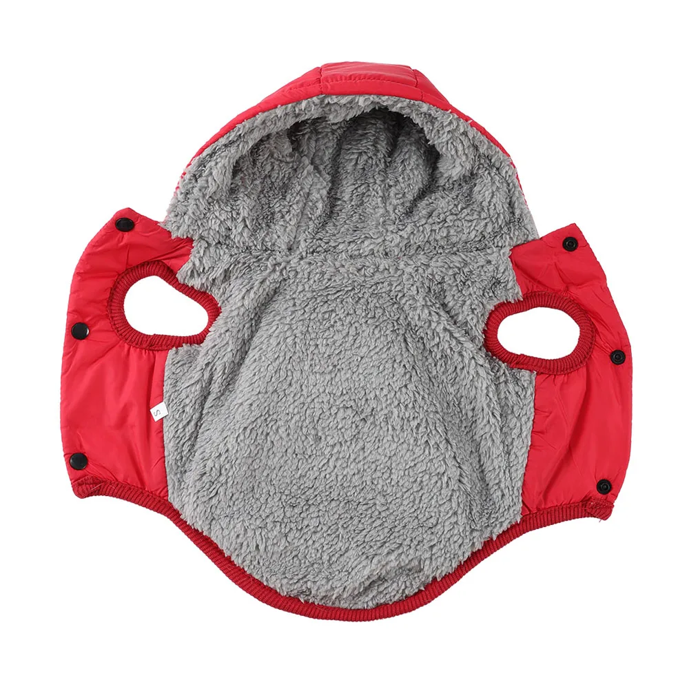 Winter-Kapuzenmantel für Hunde und Katzen, Dickes Fleece, Winddichte Welpenjacke mit D-Ring, Einfarbiges Outfit für Chihuahua und Schnauzer – Detail 9