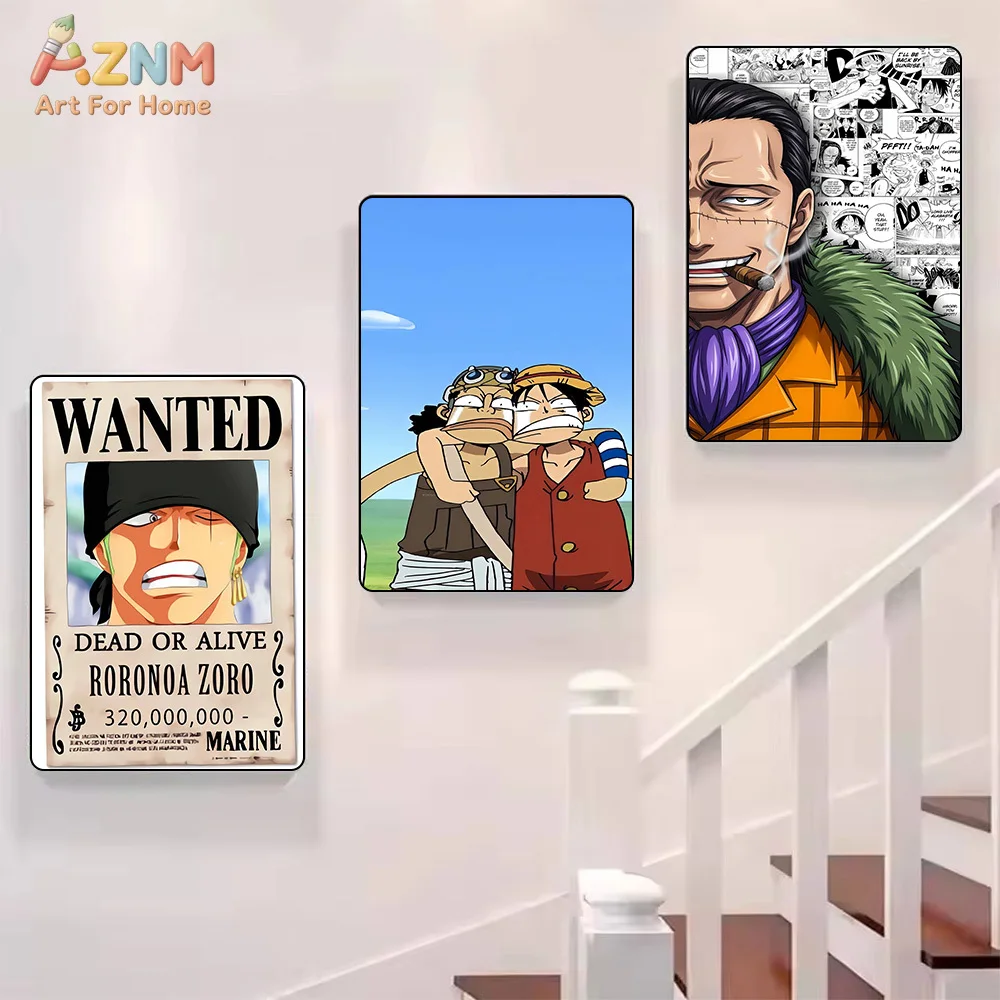 AZNM One Piece Anime Canvas Wall Art Roronoa Zoro Sanji Nami Monkey D Luffy Crocodile HD Print Frameless Wall Art Painting Japan view 5