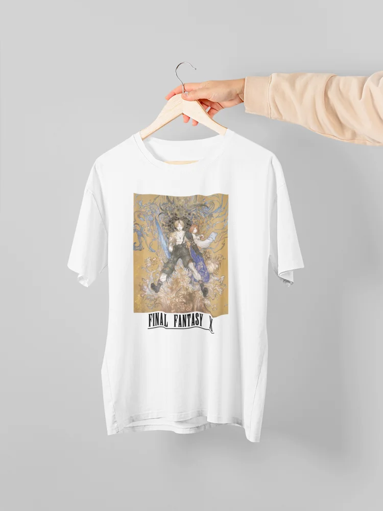 Final Fantasy X Tidus and Yuna | Yoshitaka Amano Key Art Premium Unisex T-shirt