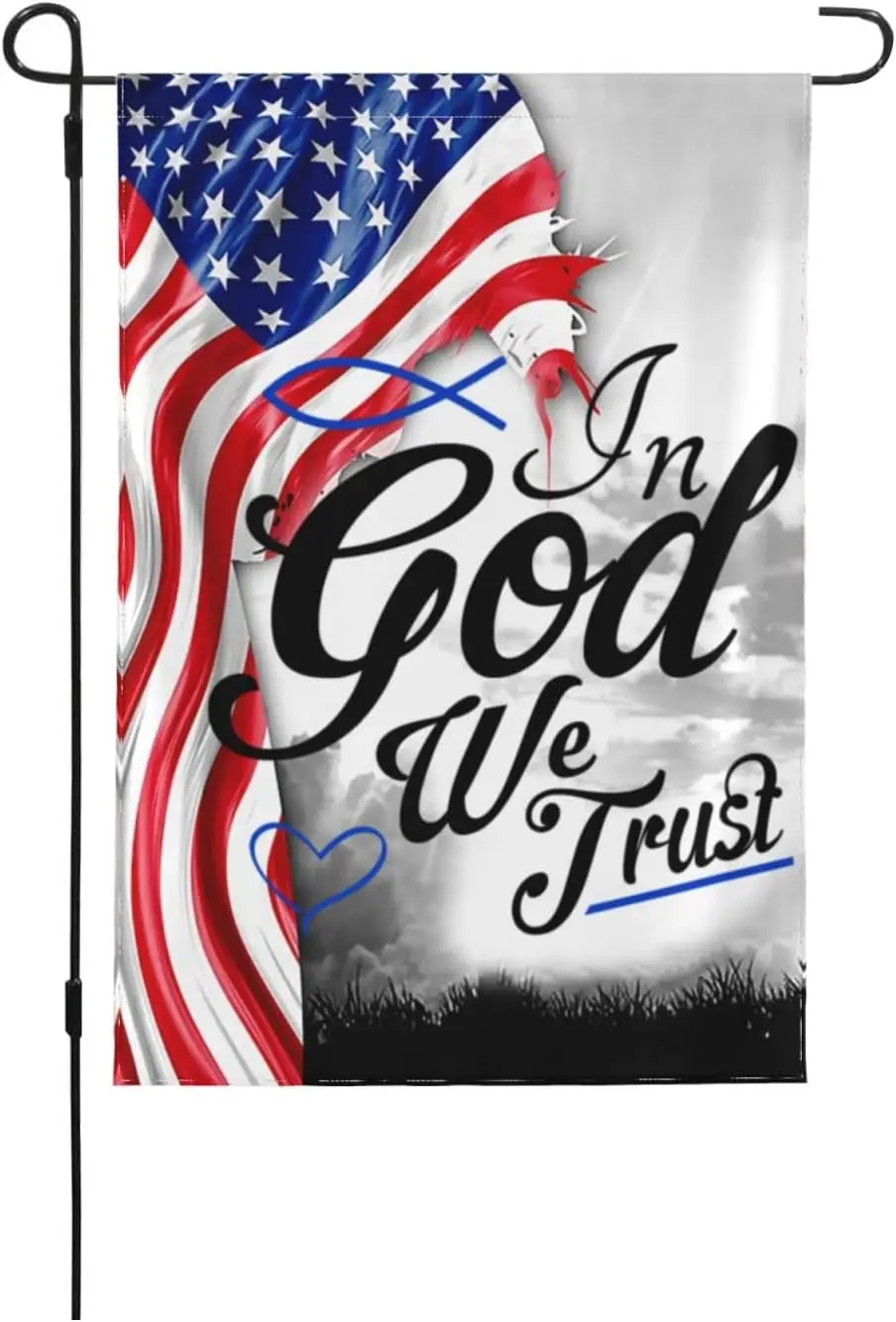 12x18 American God Jesus Flag Double Sided In God We Trust Garden Flag Christ Christian Yard Flag Believe Jesus House Flag Farmh