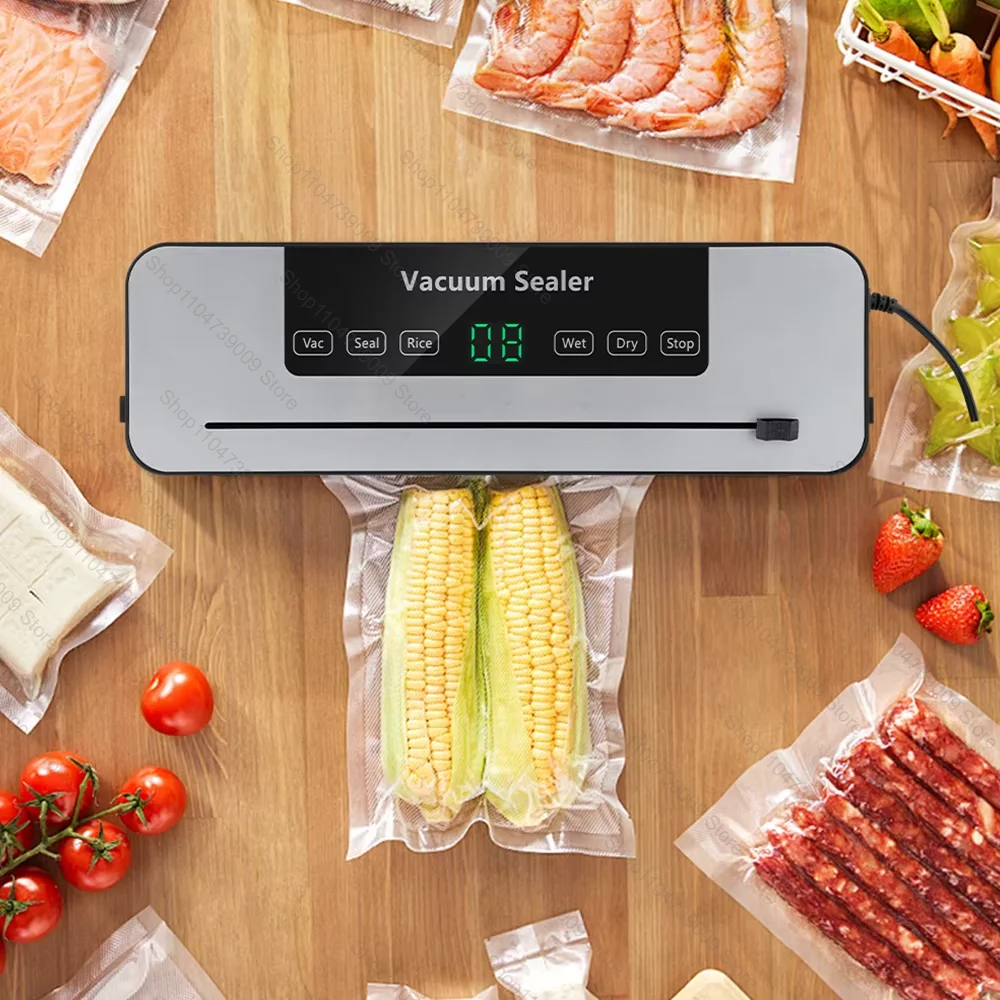 

Food Vacuum Sealer Machine Dry Wet Food Vacuum Packaging Machine with UV Kitchen Food Storage Sealing Machine Built-in Cutter