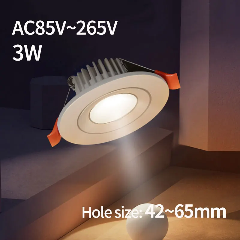 

【42mm-65mm hole】recessed mini Spotlight 1w 3w LED ceiling light 110v olt 220V indoor embedded small downlight with driver set