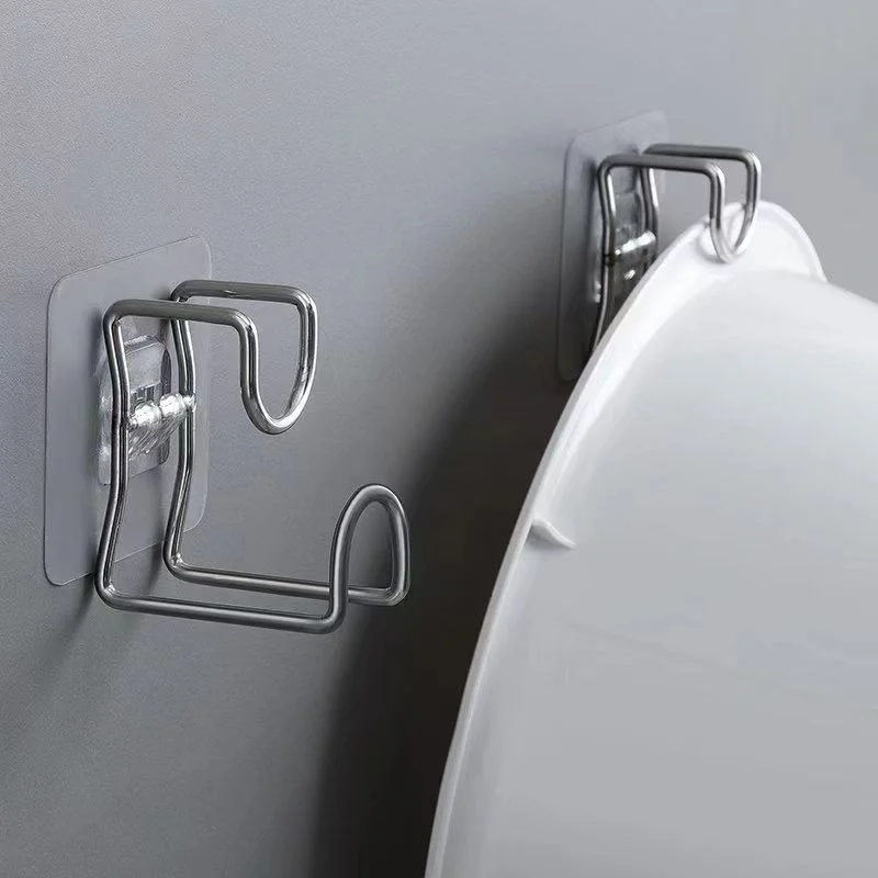 New#1Pc Stainless Steel Wash Basin Hook Kitchen Bathroom No Trace Strong Paste Holder Punch-free Iron Storage Shelf