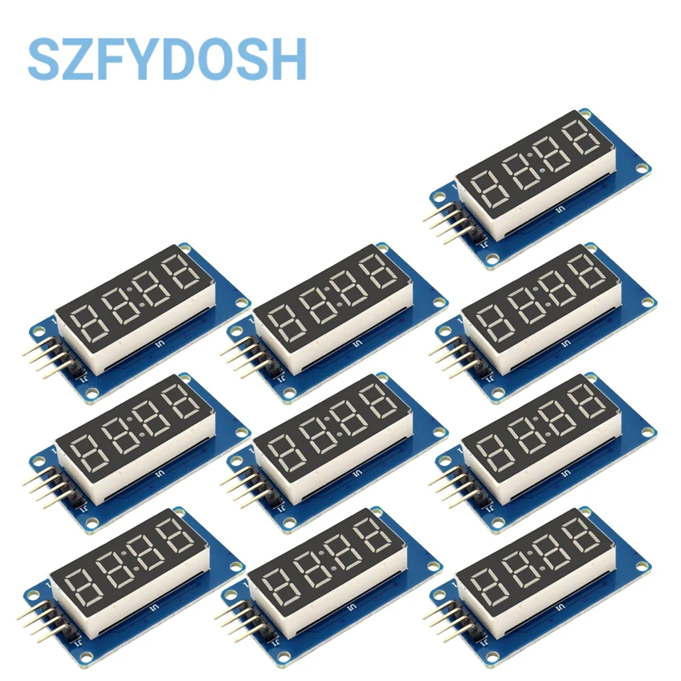 1-10 SZT. Moduł wyświetlacza LED TM1637 dla Arduino, 7-segmentowy, 4-cyfrowy, 0,36 cala, zegar, CZERWONA anoda, cyfrowa tuba, cztery szeregowy sterownik