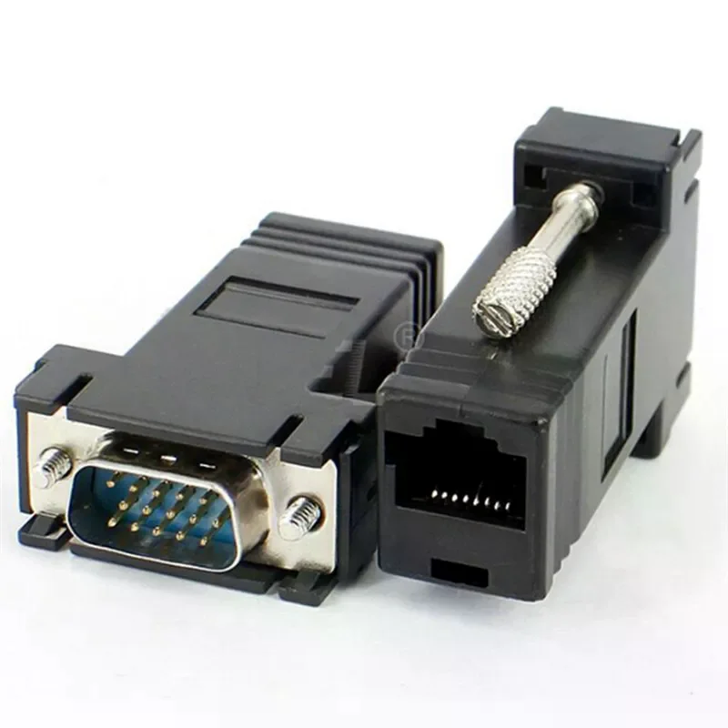 Extender VGA RGB HDB Male To LAN CAT5 CAT6 RJ45 Net Cable Female Adapter