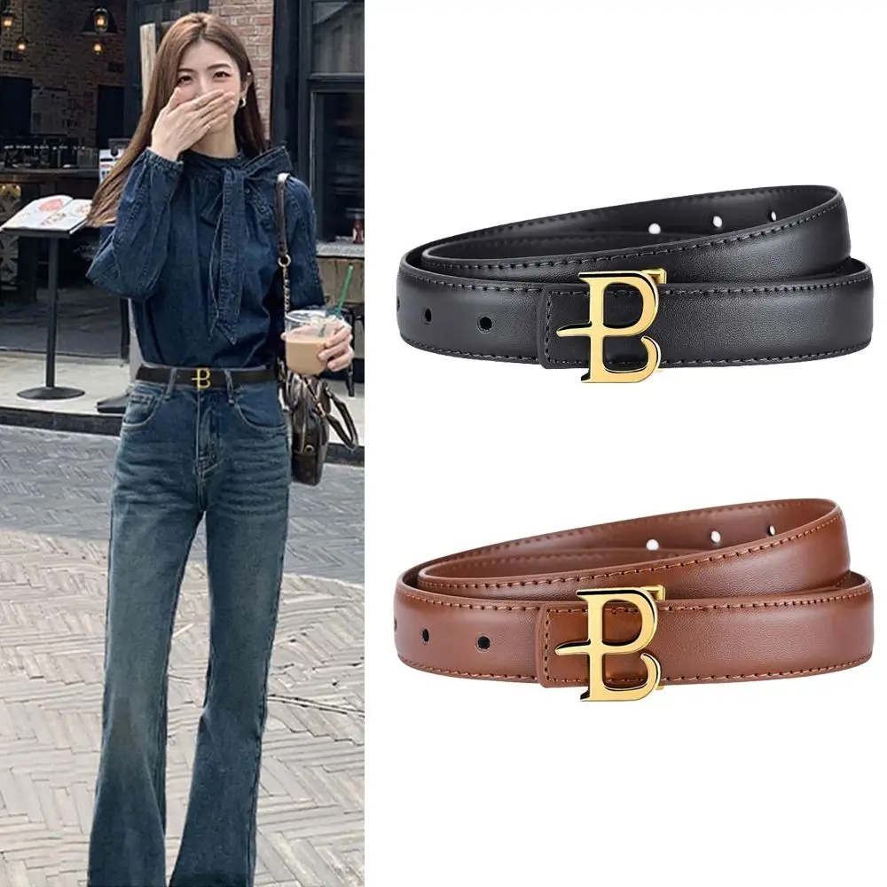 

Versatile Leather Belt Waist Decoration Luxury Design Women Thin Waist Strap Trouser Dress Belts