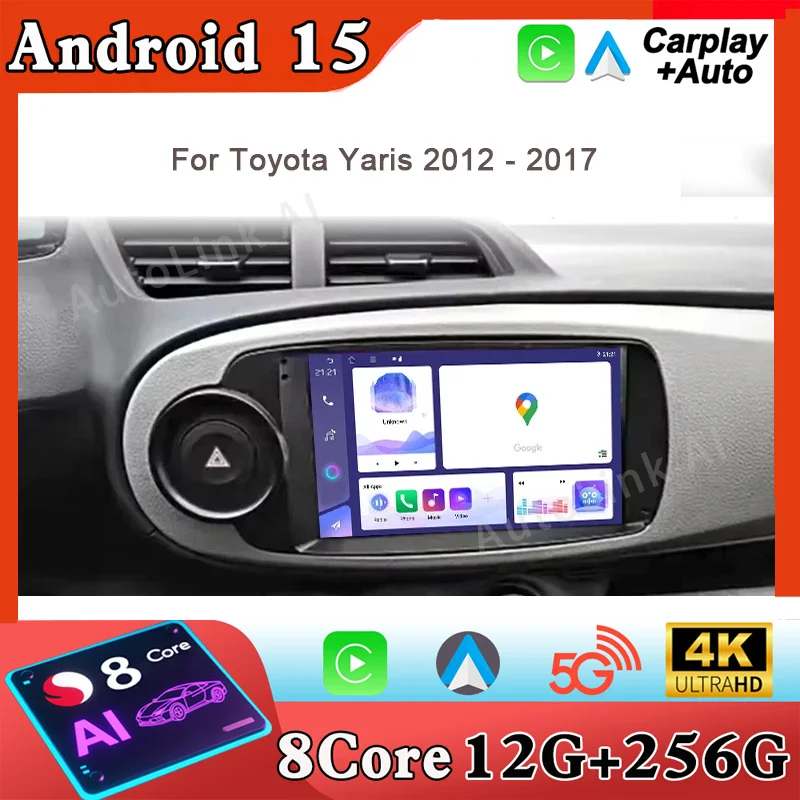 

Автомобильный радиоприемник для Toyota Yaris 2012 2013 2014 2015 2016 2017 Android 15 Мультимедийный видеоплеер GPS Стерео навигация WIFI No 2 din