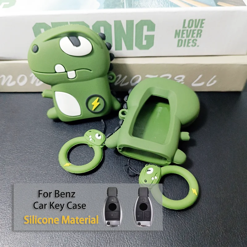 

Dinosaur Silicone for Mercedes Benz A B C E GL S GLA GLK CLS Class AMG W204 W205 W212 W463 W176 2 3 Button Car Key Case Cover