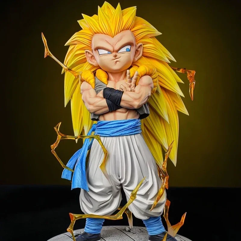 อะนิเมะ SJJ3 Gotenks Dragon Ball ตัวเลข Super Saiyan Gotenks ตัวเลขการกระทํา 25 ซม.PVC Collection รูปปั้นของเล่นตกแต่งของขวัญ