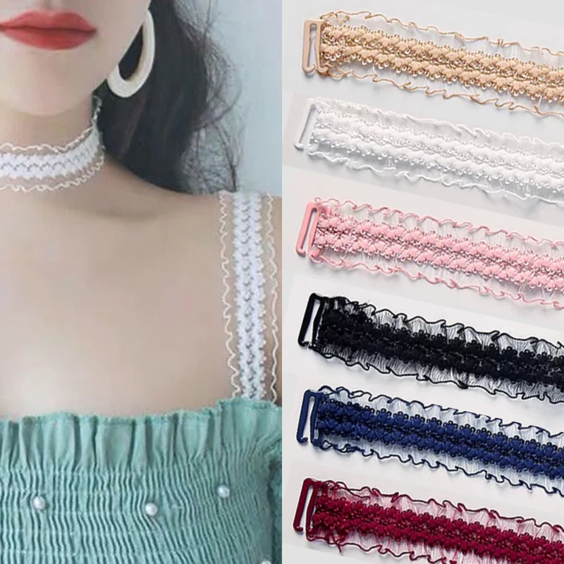 

Lace Bra Straps Women Solid Color Elastic Underwear Shoulder Straps Adjustable Sexy Buckle Lingerie Strap Belt Accessories