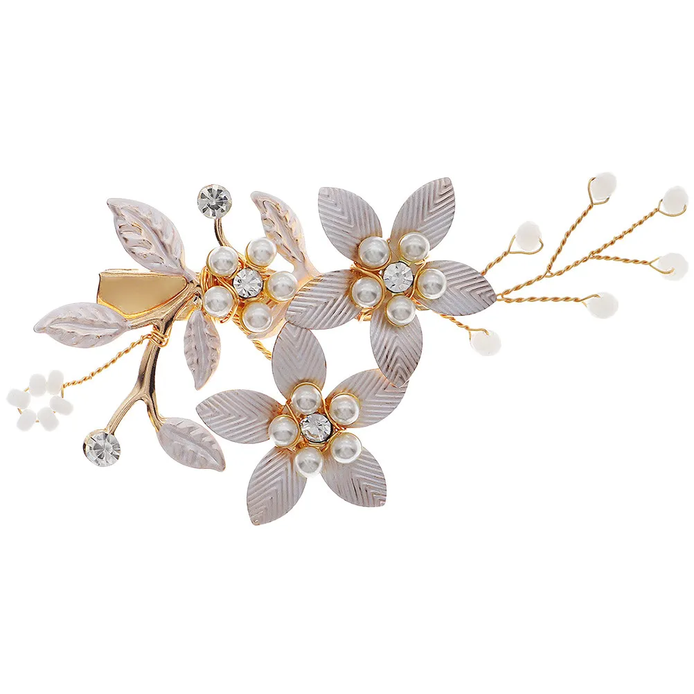 

Elegant Wedding Clip Rhinestone Pearl Zinc Alloy Flower Bridal Hair Accessories for Bride Bridesmaid Party Festival Hair