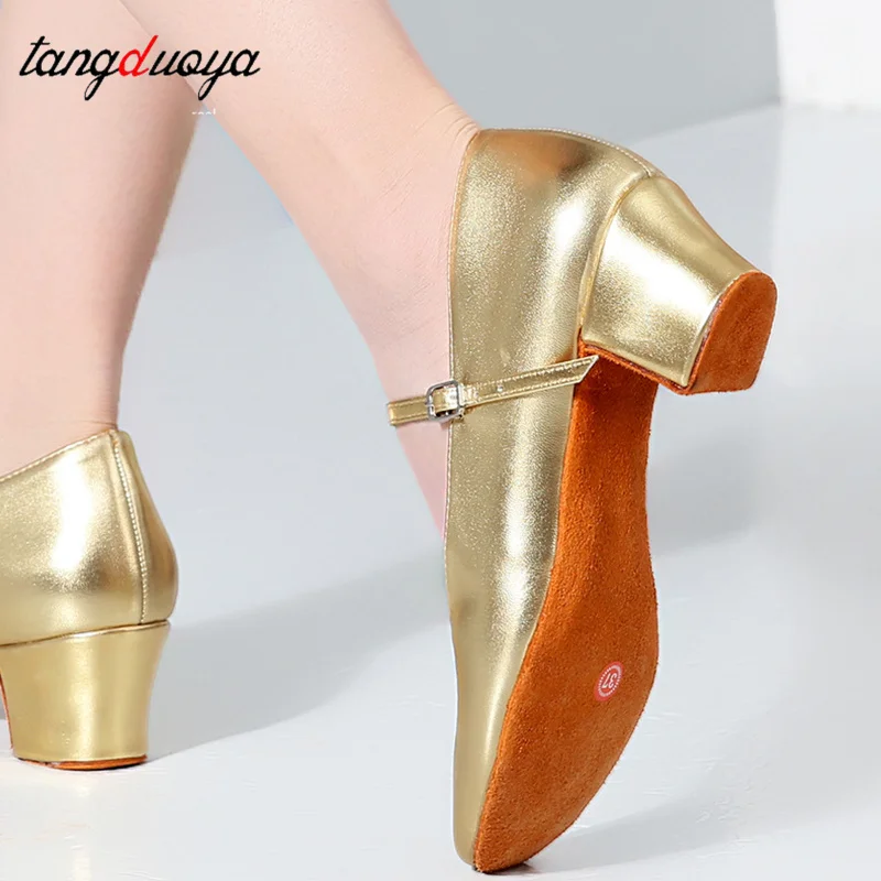 New Arrival Latin Shoes Patent Leather Shiny Closed Toe Salsa Shoes Ballroom Tango Latin Dance Shoes For Women Kids Dance Shoes