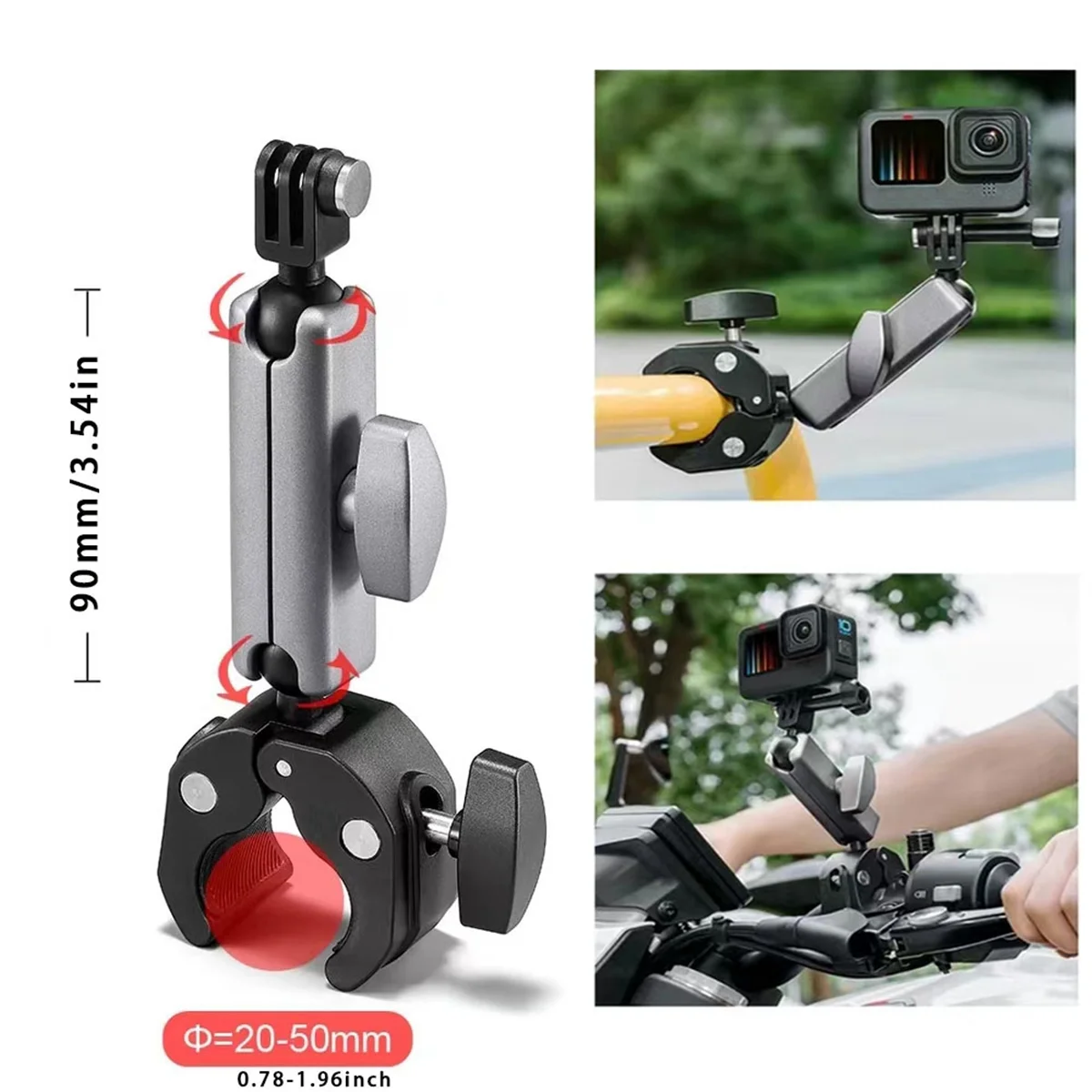 AB51 Camera Motorcycle Handlebar Mount Selfie Stick with Extension Rod for Hero X5 Action Camera Accessory