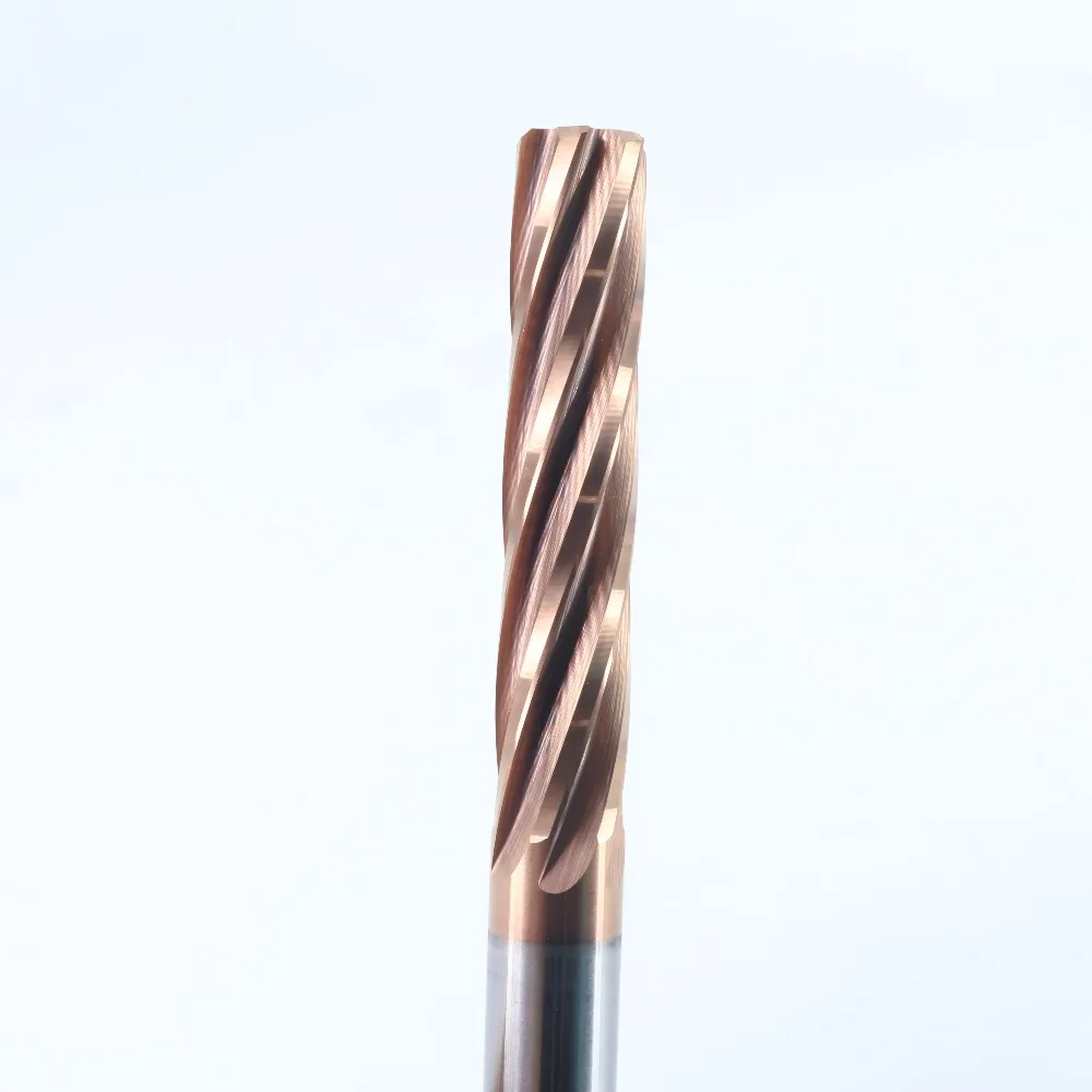 Copper Coated Solid Carbide Spiral Reamer Drill Bit - Custom CNC Metal Cutting Tool (5-Pack)