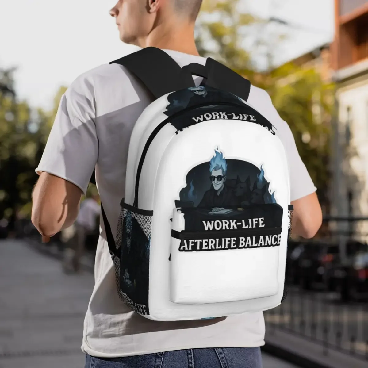 الحياة العملية بعد الحياة التوازن Hades الفكاهة على ظهره Daypack سعة كبيرة للأطفال BookBag حقيبة مدرسية حقائب الكتف للرجال والنساء