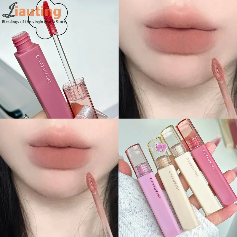 ملمع شفاه حريري مخملي غير لامع طين شفاه مقاوم للماء كوب غير لاصق ملمع شفاه مقاوم للتلطخ لا يتلاشى أحمر شفاه سائل مكياج نسائي #3