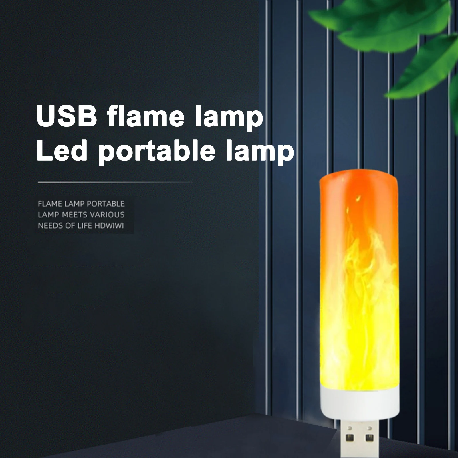 Lámpara LED con efecto de llama, Bombilla parpadeante dinámica de simulación USB, luz nocturna decorativa Interior, decoración de jardín