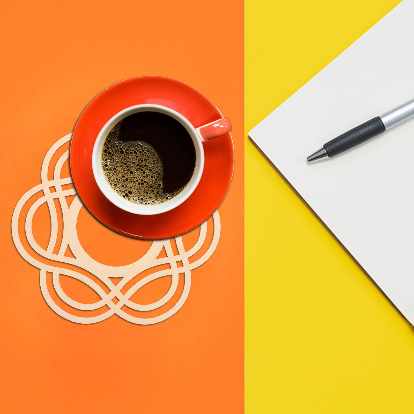 

Wooden Coaster Round Table Placemat Heat Insulation Cup Mat Non-Slip Wood Teacup Coaster Kitchen Home Decor Accessory