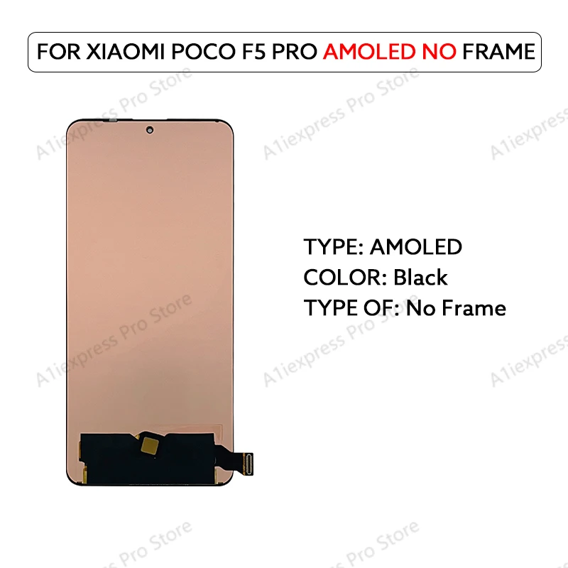 6.67 "AMOLED TFT LCD Voor Xiaomi Poco F5 Pro 23013PC75G Lcd Touch Screen Digitizer Vergadering Met Frame LCD scherm Reparatie