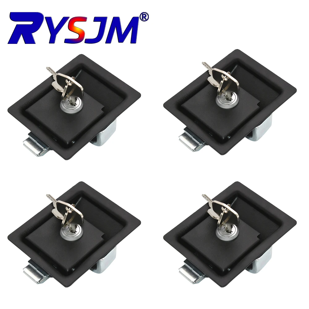 

Heavy Duty Flush Mount Carbon Steel Single Point Paddle Stainless Steel Handle Door Latches With 2 keys For Marine Boat Yacht